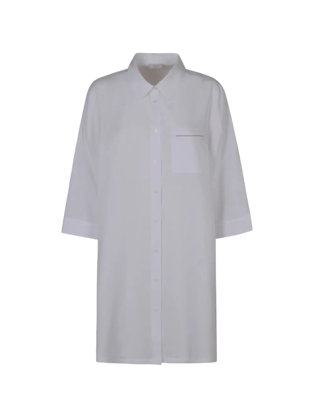 Peserico embellished-pocket three-quarter-sleeve shirt - Bianco