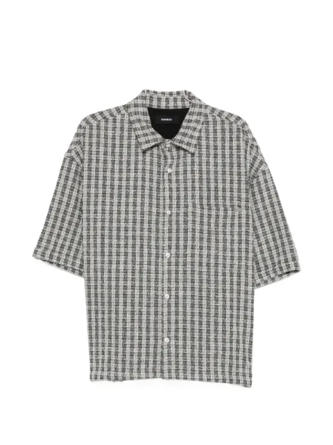 Nahmias check-pattern short-sleeve cropped cotton shirt