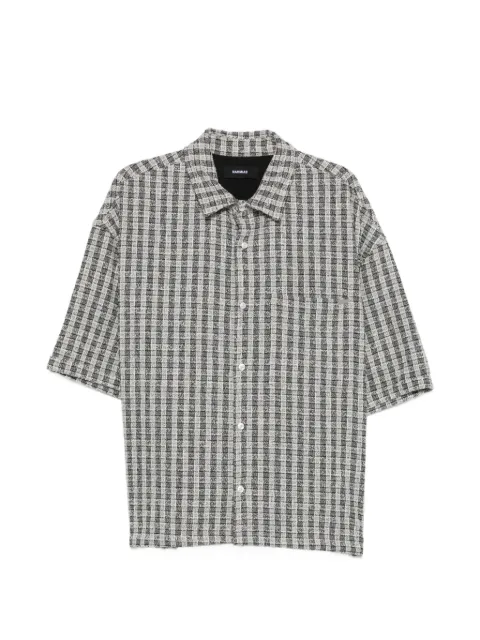 Nahmias check-pattern short-sleeve cropped cotton shirt