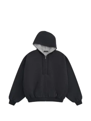 GOSHA RUBCHINSKIY logo-patch zip-up Hoodie | Black | FARFETCH