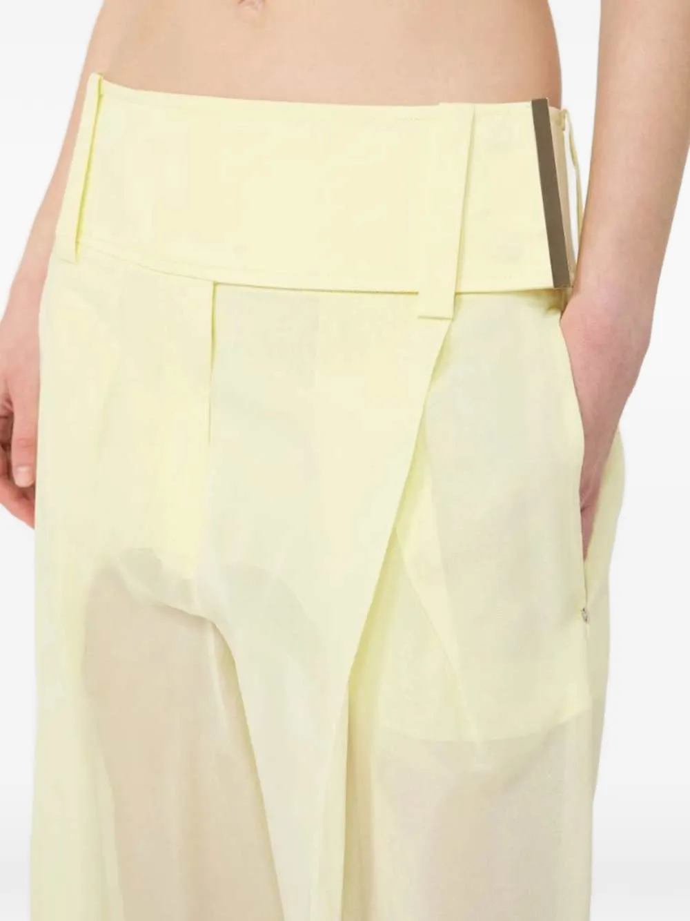 Sportmax Broek met wijde pijpen Geel