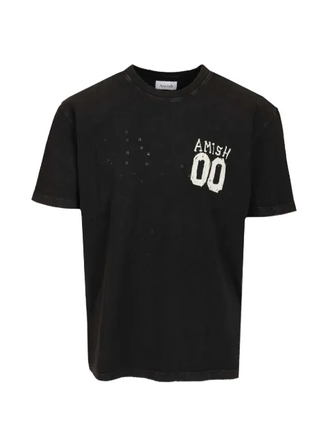 AMISH logo-print distressed t-shirt