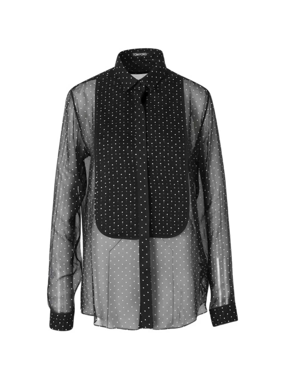 TOM FORD polka-dot sheer shirt - Nero