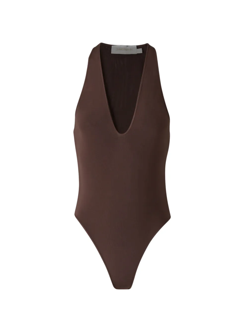 ZIMMERMANN Luna plunge bodysuit - Marrone