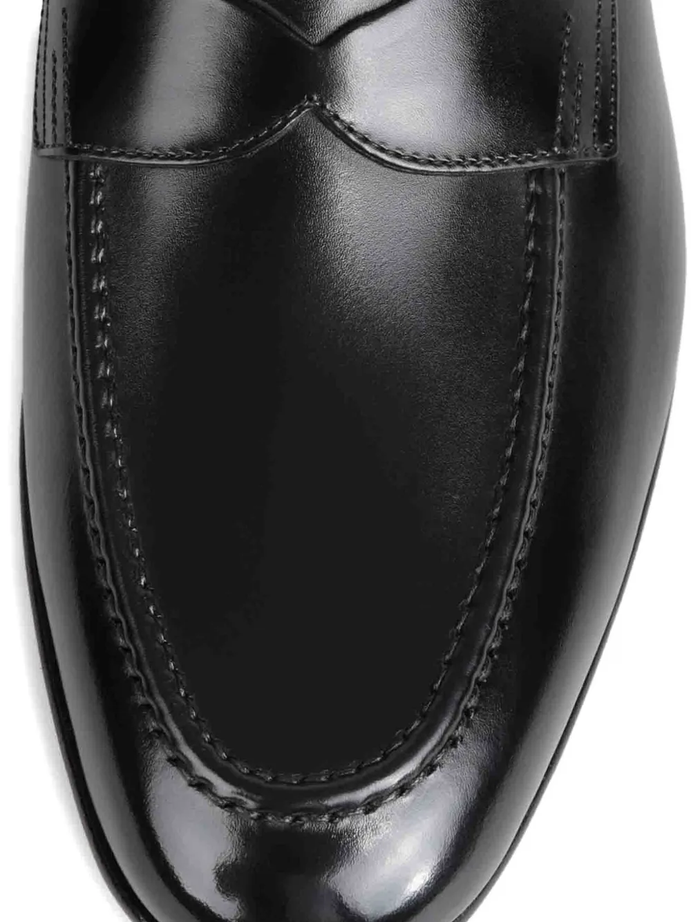 Santoni leather penny loafers Zwart