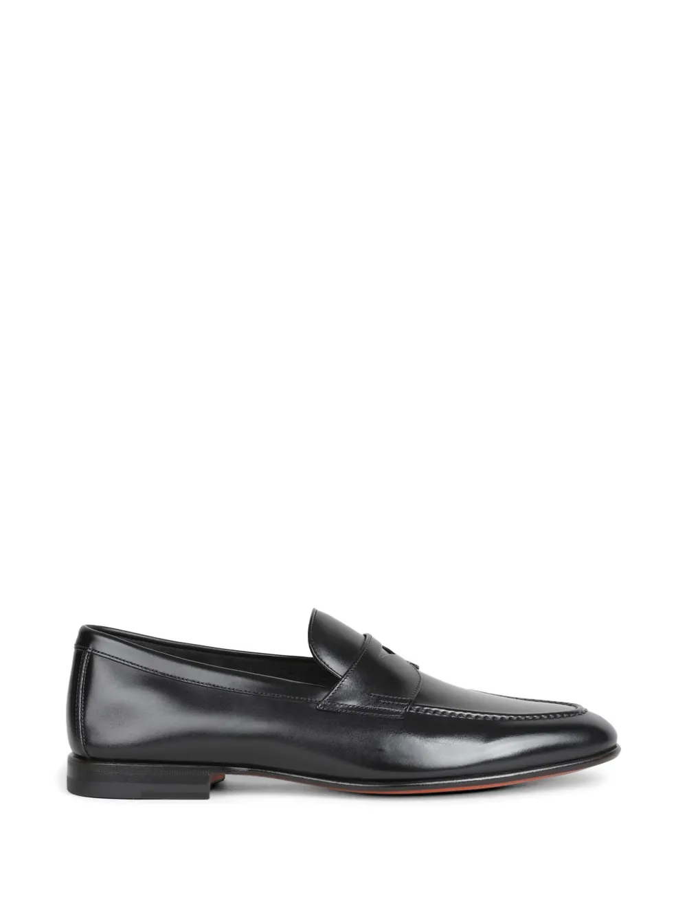 Santoni leather penny loafers - Nero