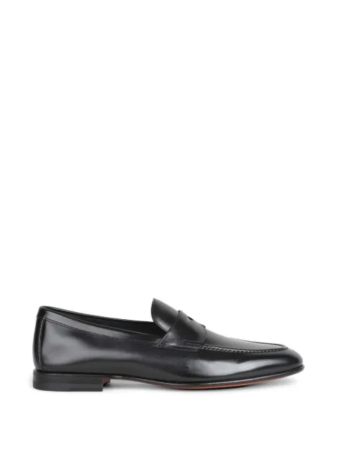 Santoni leather penny loafers