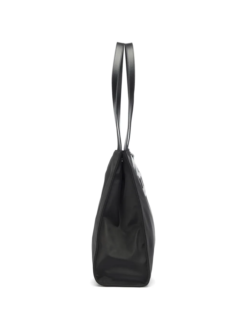 Diesel 1DR shopper in nylon met leren omslag Zwart
