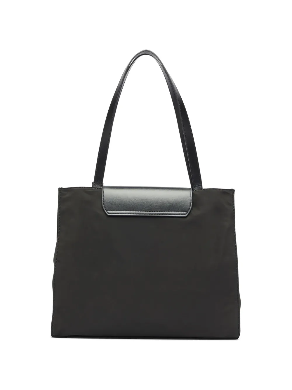 Diesel 1DR shopper in nylon met leren omslag Zwart