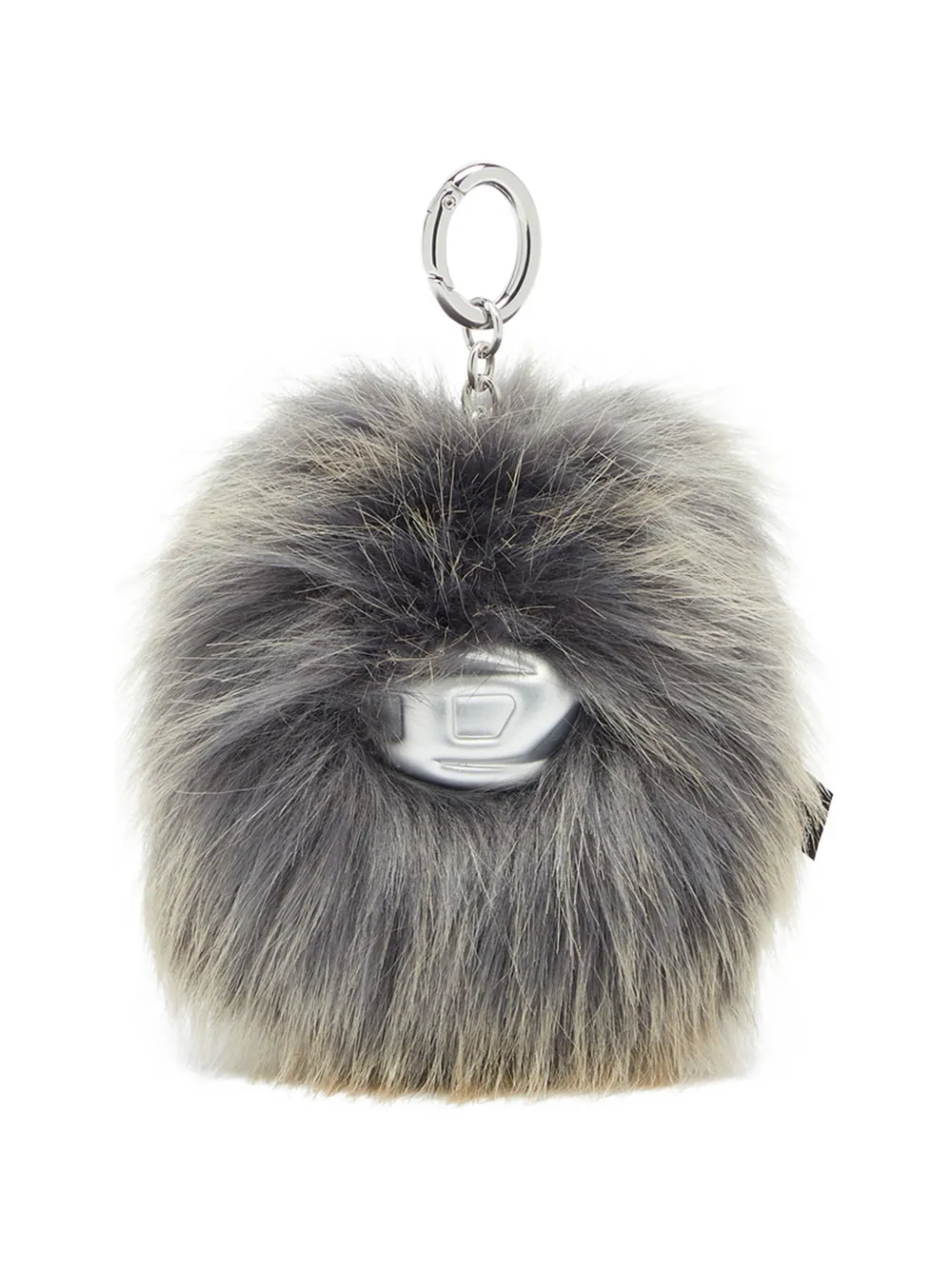 Diesel Oval D furry bag charm - Grigio