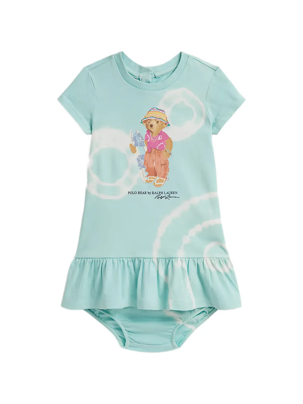 POLO RALPH LAUREN KIDS Polo Bear tie-dye dress - Blu