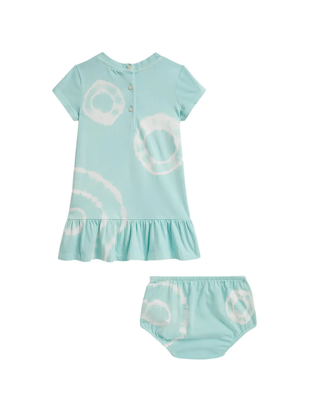 POLO RALPH LAUREN KIDS Polo Bear jurk met tie-dye print Blauw