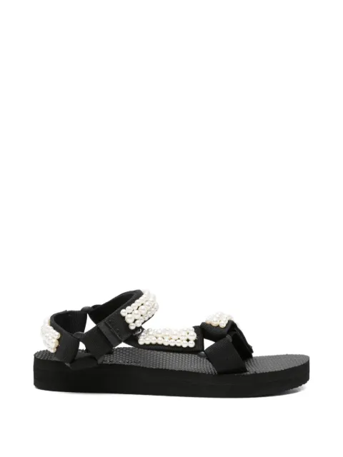 Arizona Love faux-pearl embellished touch-strap sandals