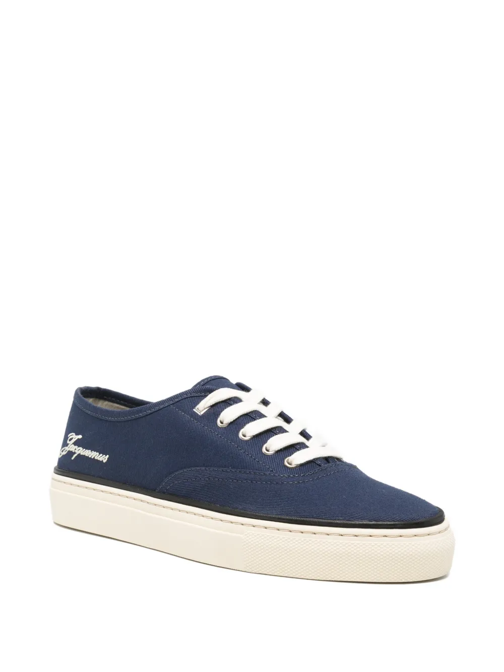 Jacquemus logo-embroidered sneakers Blauw