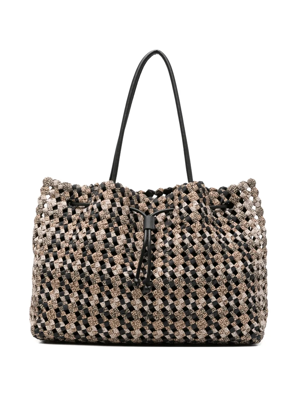 Borbonese woven drawstring tote bag - Marrone
