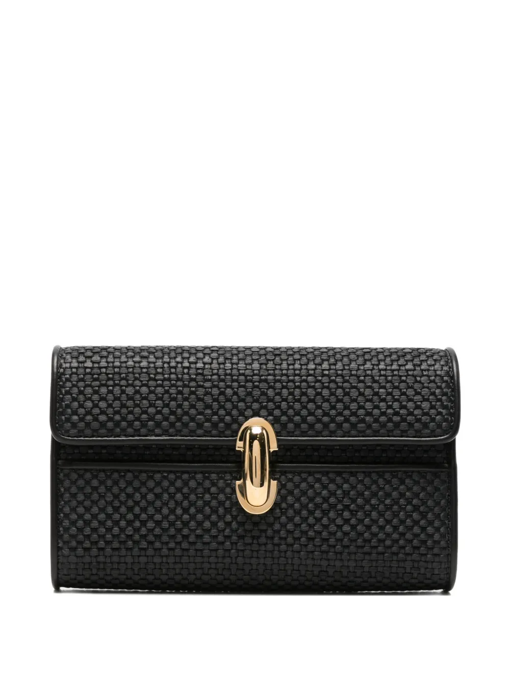 Savette woven leather-trim shoulder bag - Nero