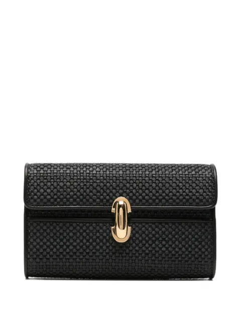 Savette  woven leather-trim shoulder bag