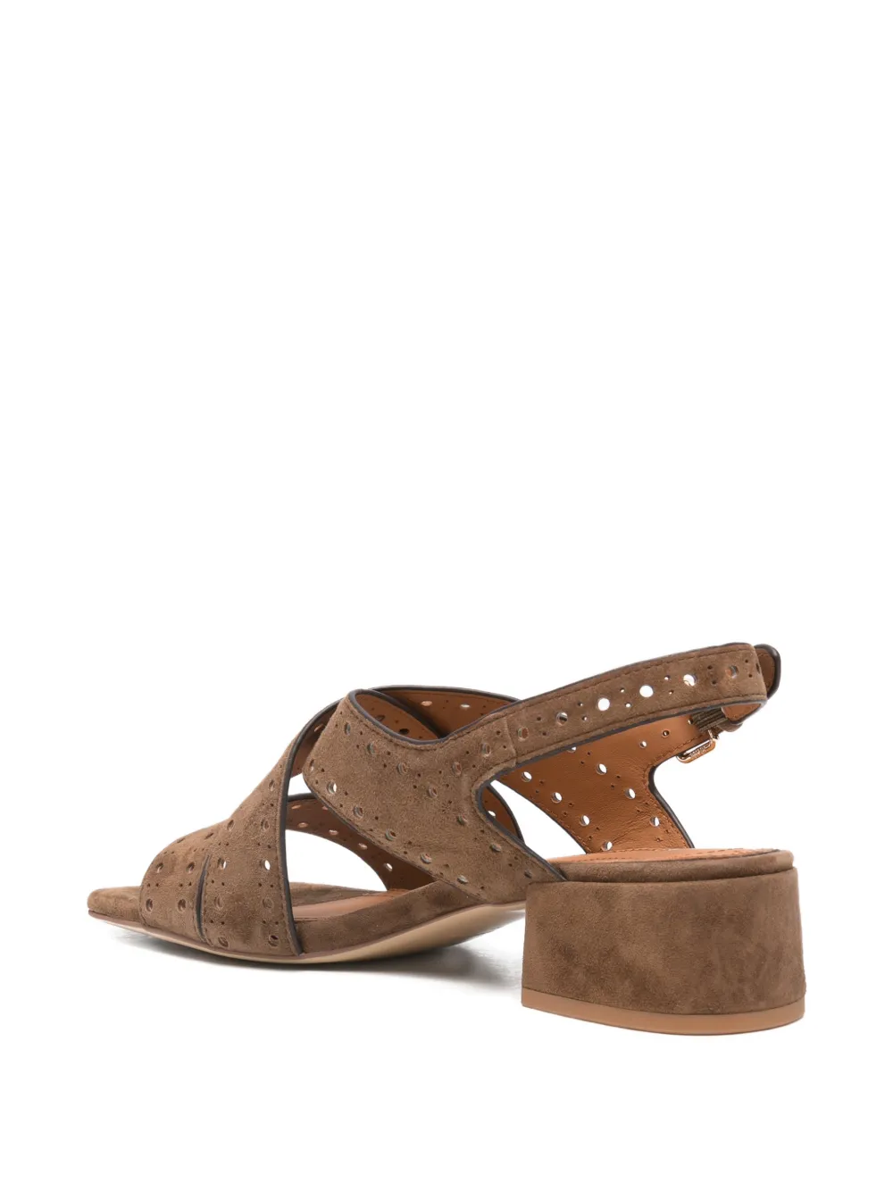 Bruno Premi perforated crossover sandals Bruin