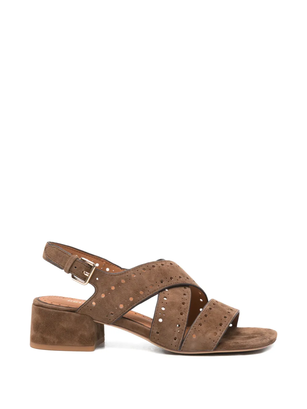 Bruno Premi perforated crossover sandals Bruin