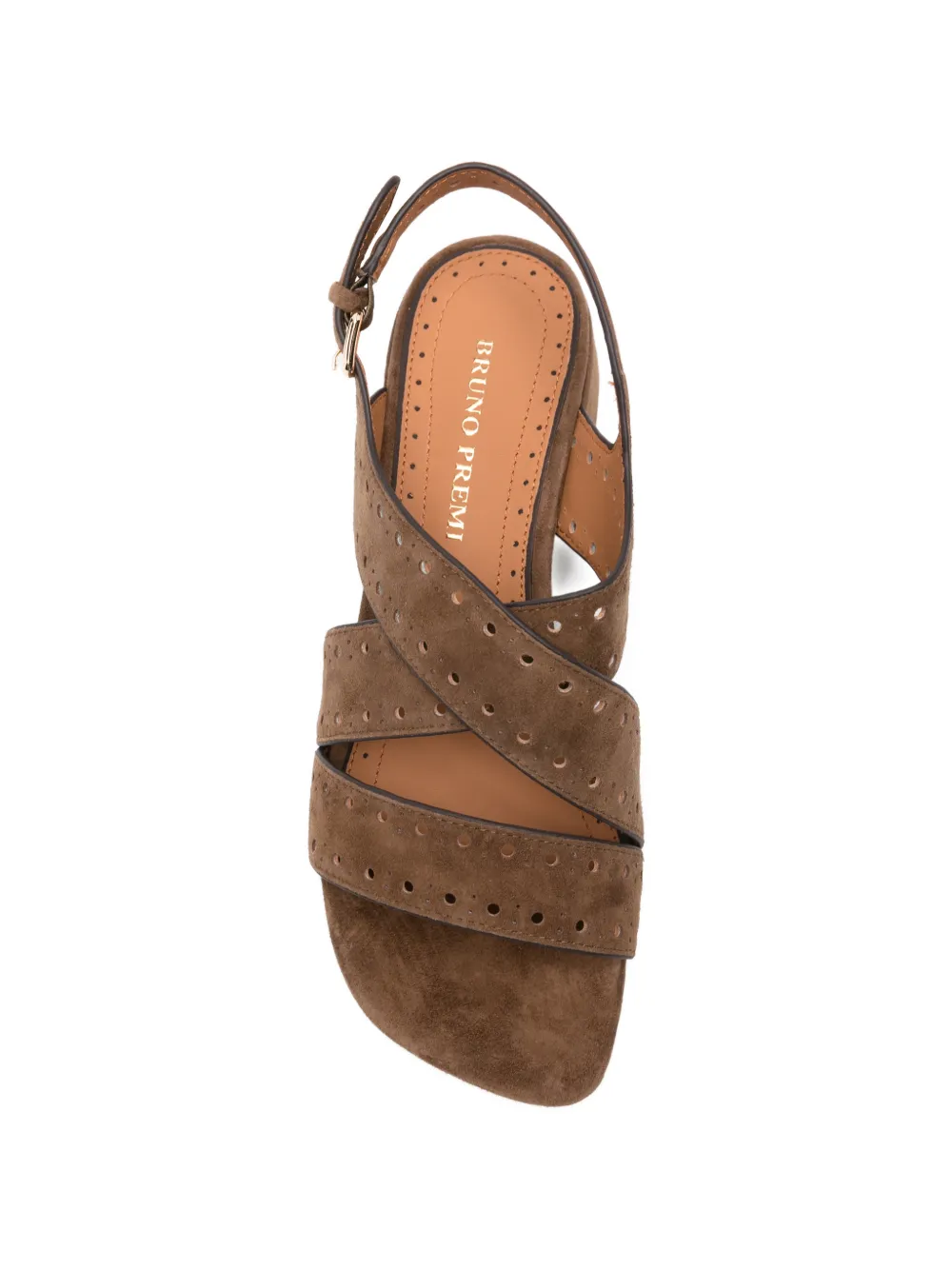 Bruno Premi perforated crossover sandals Bruin