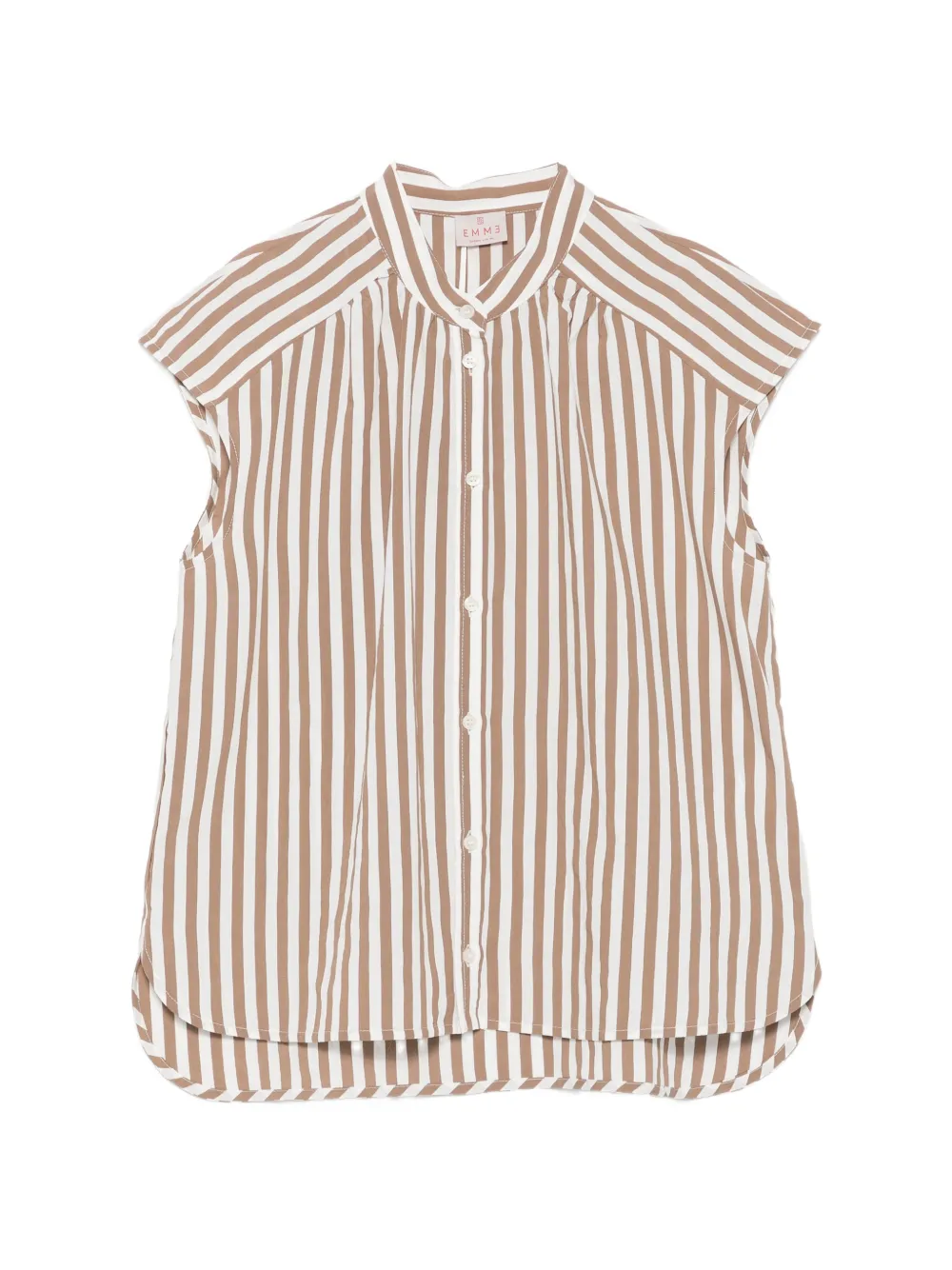 Marella Saio striped sleeveless shirt - Marrone