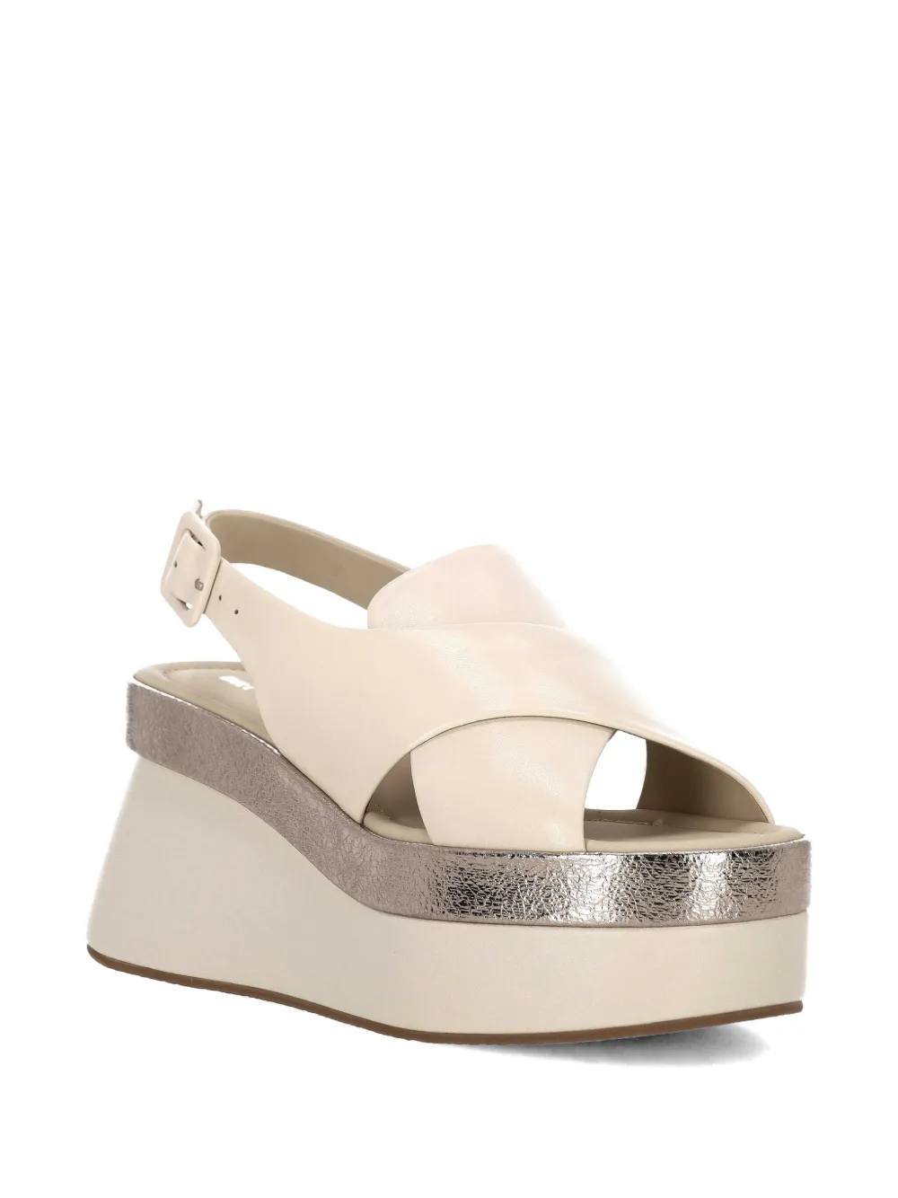 Bruno Premi crossover-strap platform sandals Beige