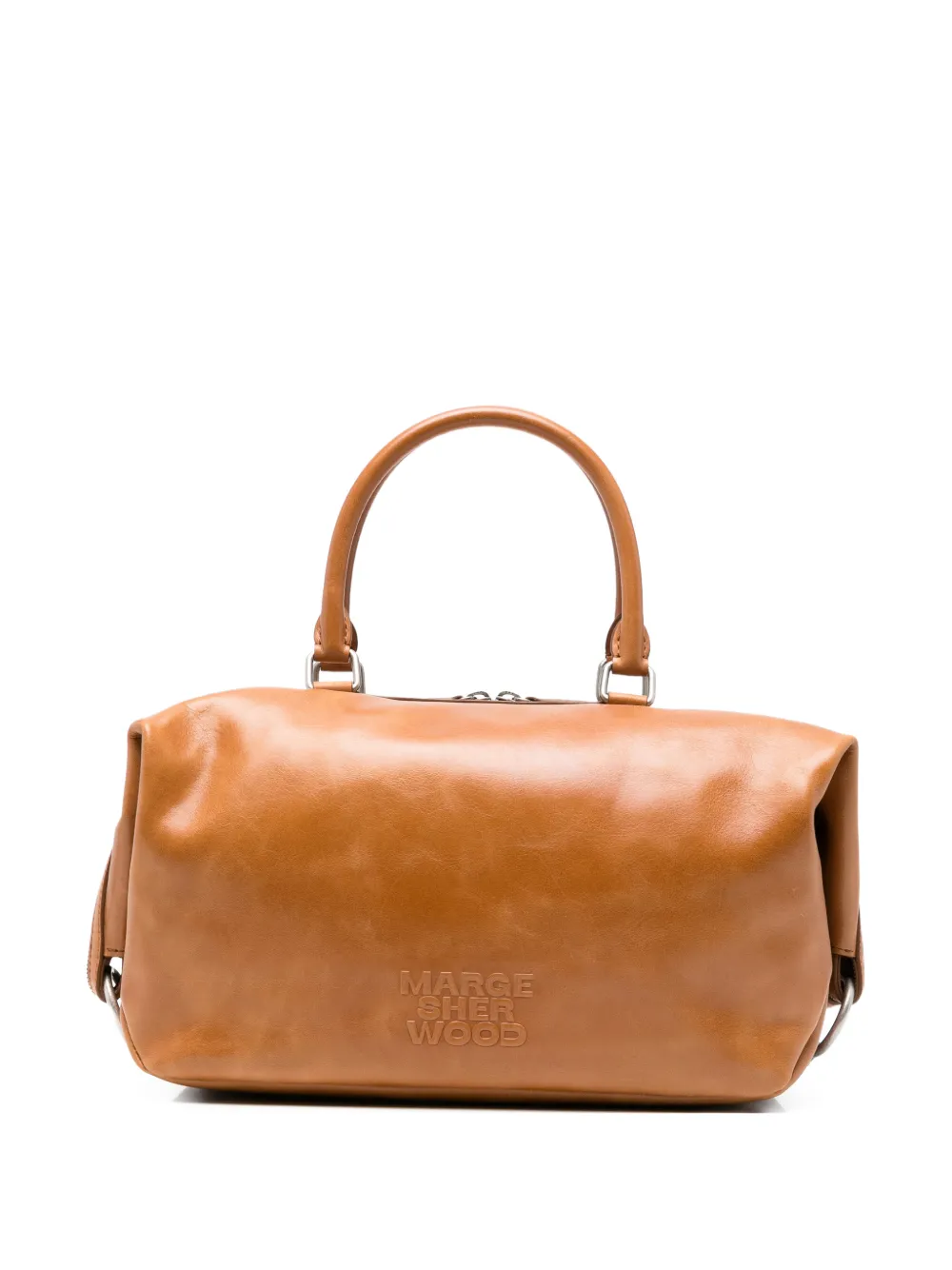 Marge Sherwood logo-embossed leather tote bag - Marrone