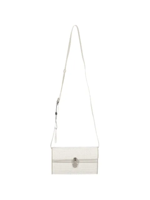 Savette  Symmetry leather-trim woven shoulder bag