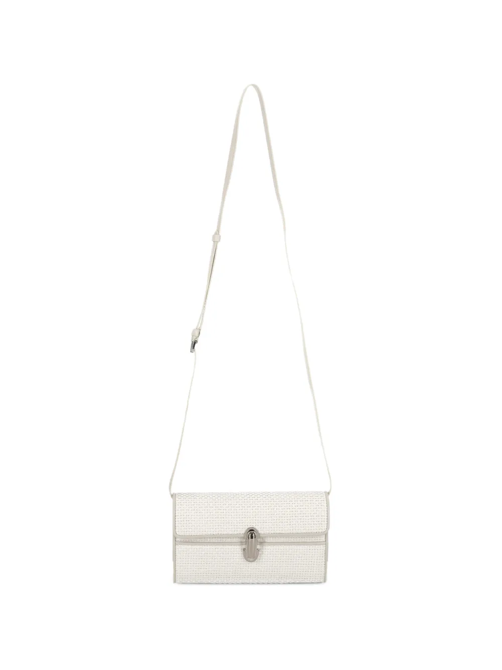 Savette Symmetry leather-trim woven shoulder bag - Toni neutri