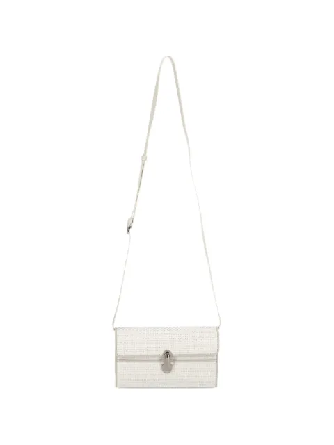 Savette  Symmetry leather-trim woven shoulder bag