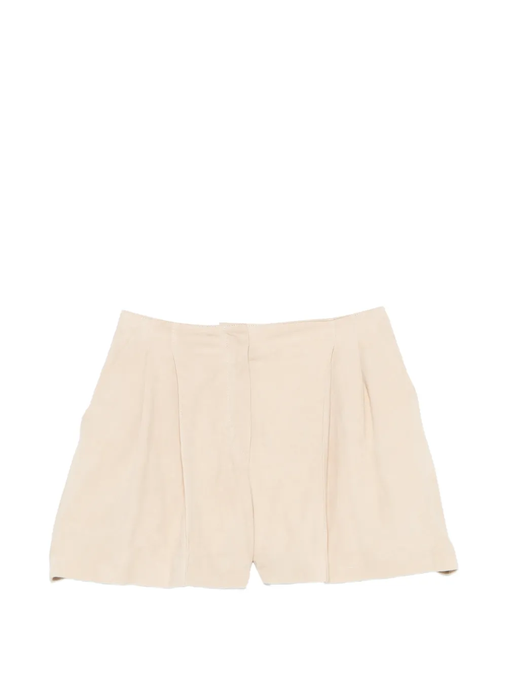 CASTELL pleated suede shorts - Neutrals