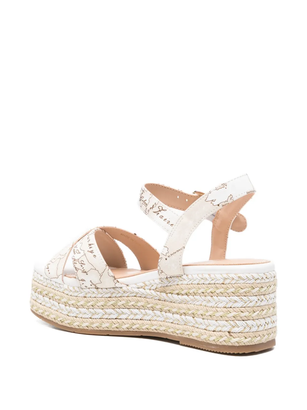 ALVIERO MARTINI 1° CLASSE Geo Map gevlochten sandalen Wit