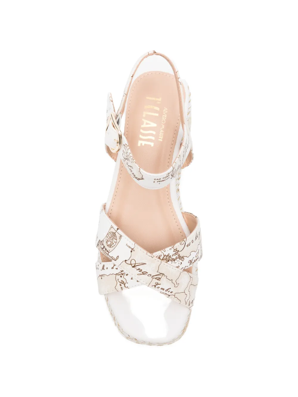ALVIERO MARTINI 1° CLASSE Geo Map gevlochten sandalen Wit