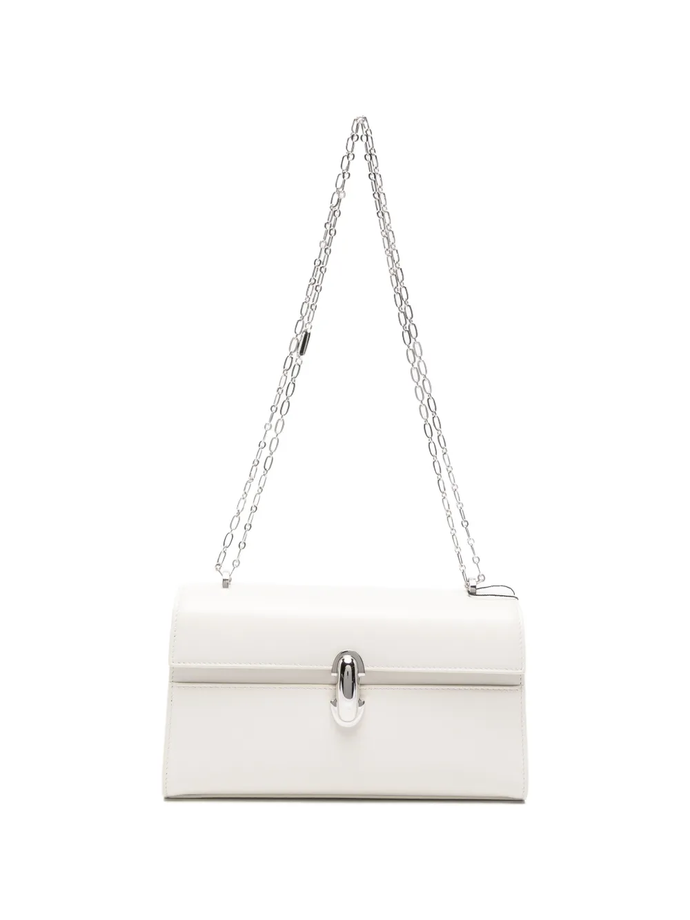 Savette Symmetry chain-link leather shoulder bag - Bianco