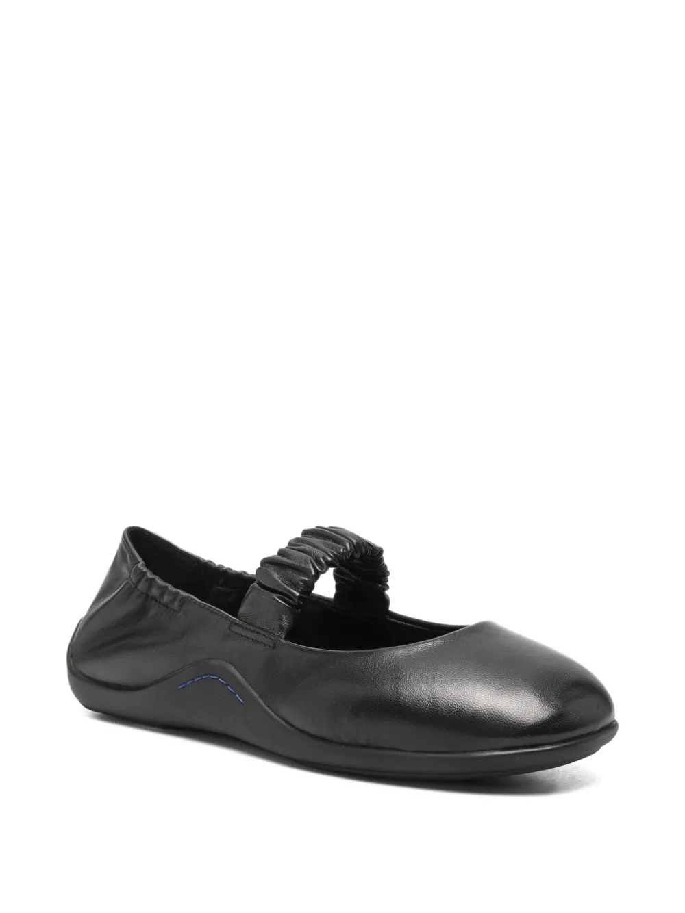 Ash ruched-strap leather ballet flats Zwart