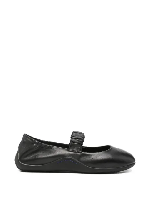 Ash ruched-strap leather ballet flats