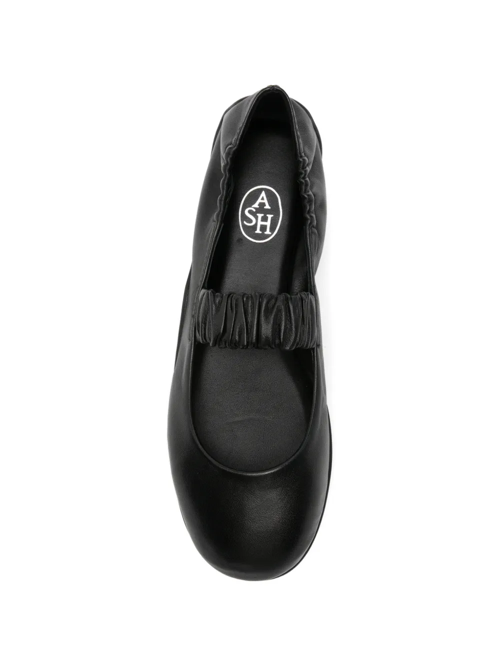 Ash ruched-strap leather ballet flats Zwart