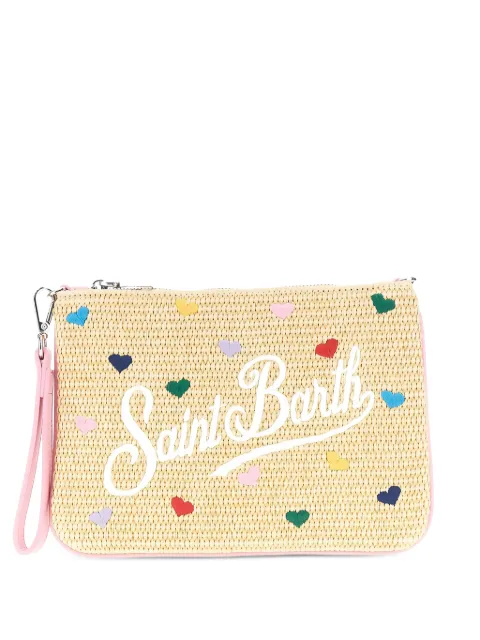 MC2 Saint Barth Parisienne straw-effect embroidered clutch bag