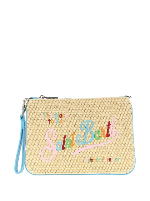 MC2 Saint Barth Parisienne embroidered woven clutch bag