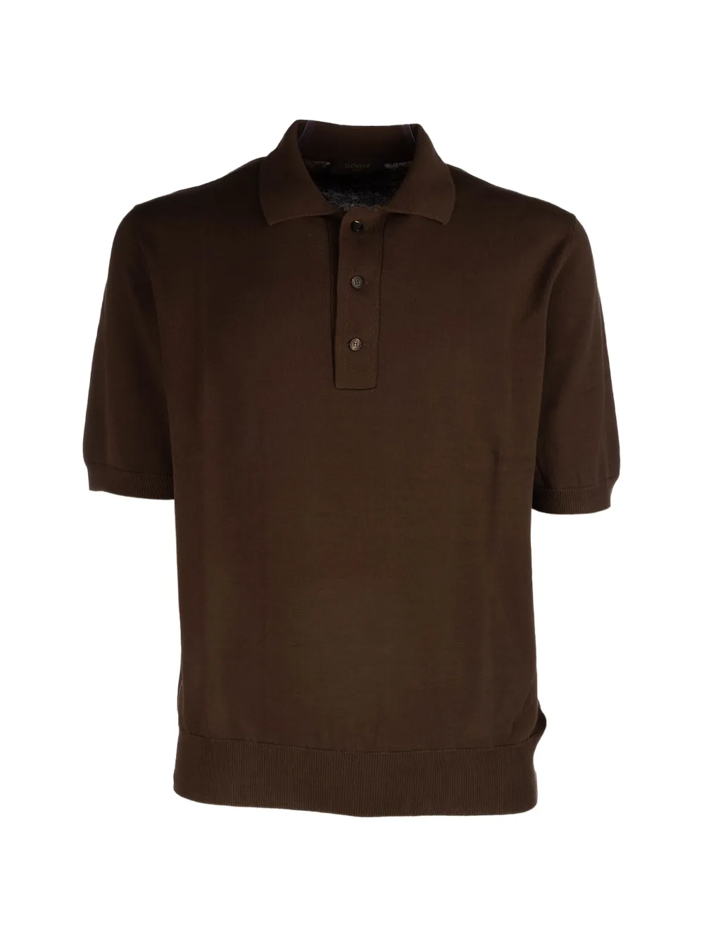 Zanone short-sleeve knitted polo shirt - Marrone