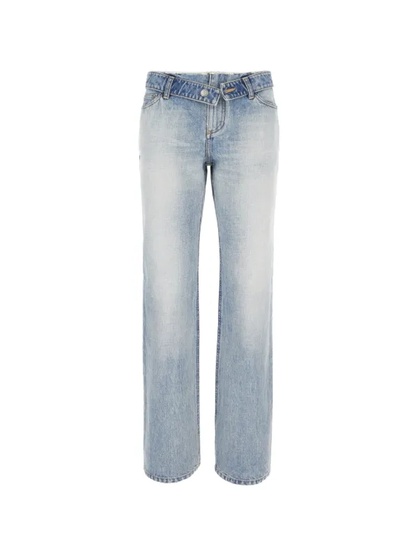 Alexander McQueen Deconstructed Waist Jeans in Washed Blue