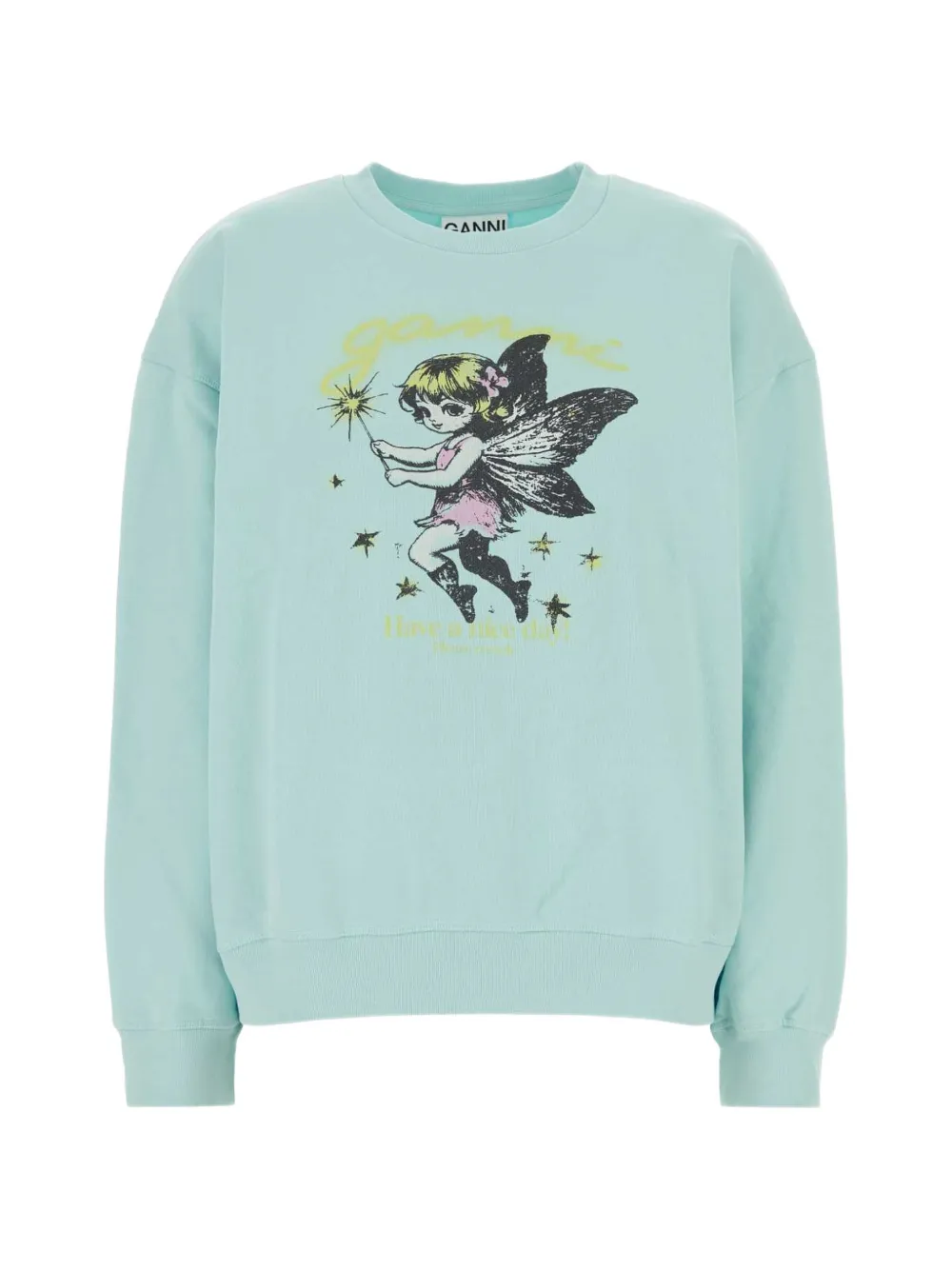 GANNI graphic-print sweatshirt - Blau