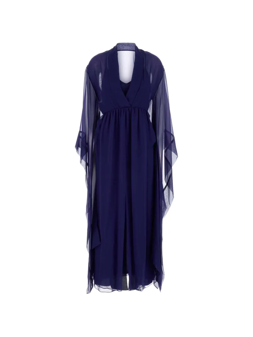 Alberta Ferretti flowing-sleeves silk maxi dress - Blu