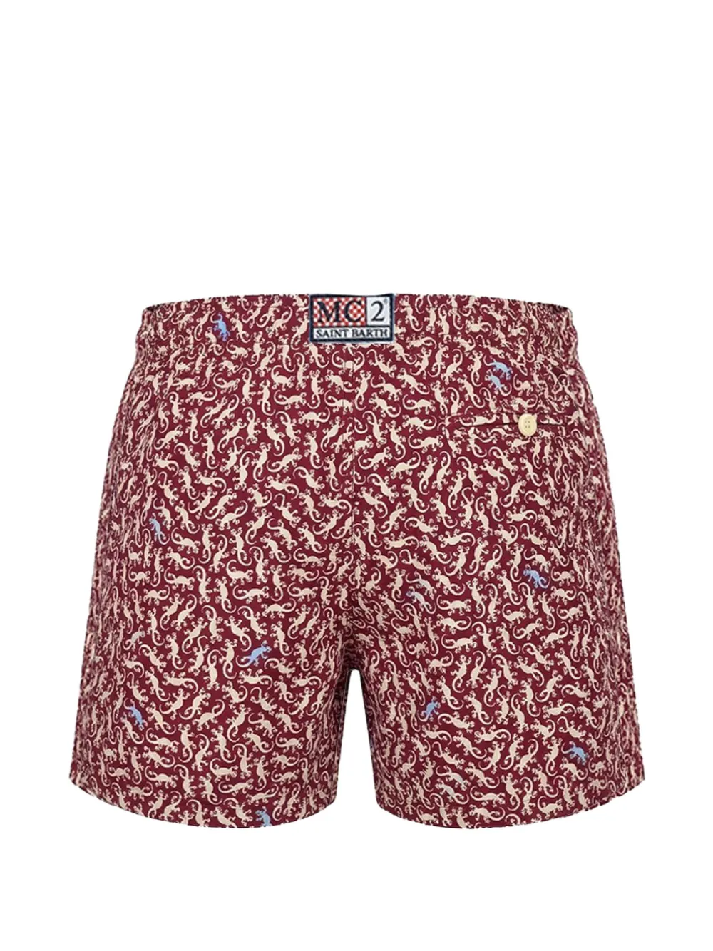MC2 Saint Barth Kids Jean zwembroek met trekkoord en gekko-print - Rood