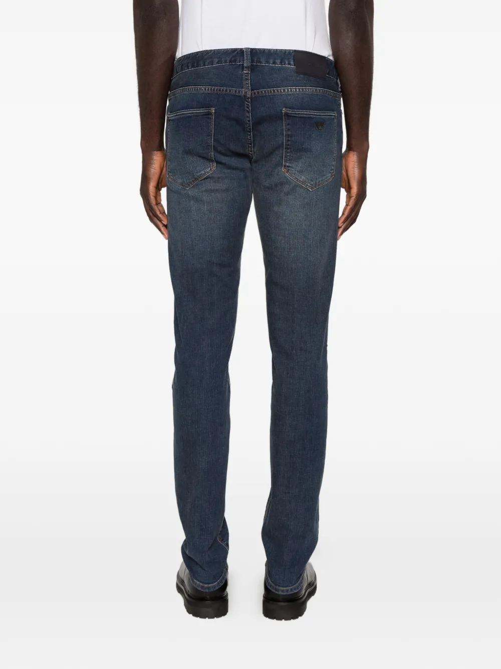 Emporio Armani Jeans met vervaagd effect en logoplakkaat Blauw
