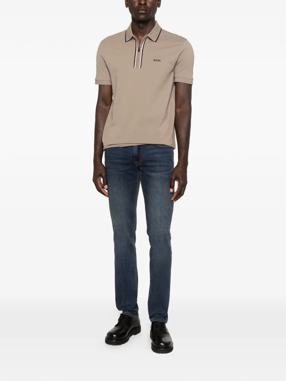 Emporio Armani Jeans met vervaagd effect en logoplakkaat Blauw