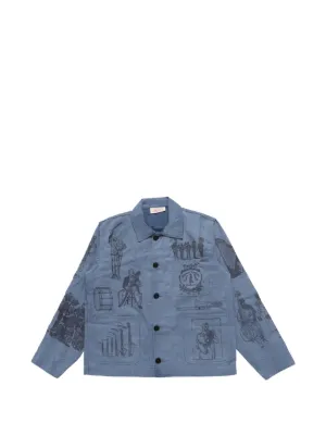 Greg Lauren Mixed Blues GL1 Cropped Jacket | Blue | FARFETCH