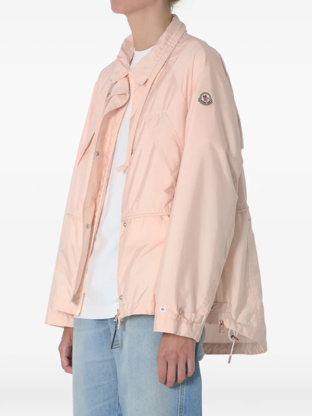 Moncler Reghena oversized jack met trekkoordtaille Roze