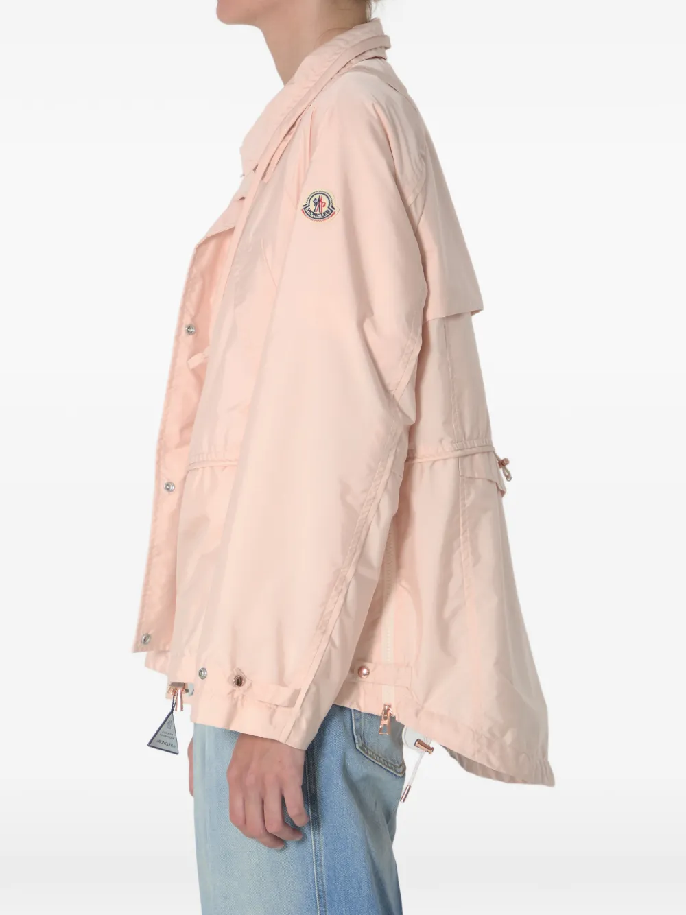 Moncler Reghena oversized jack met trekkoordtaille Roze