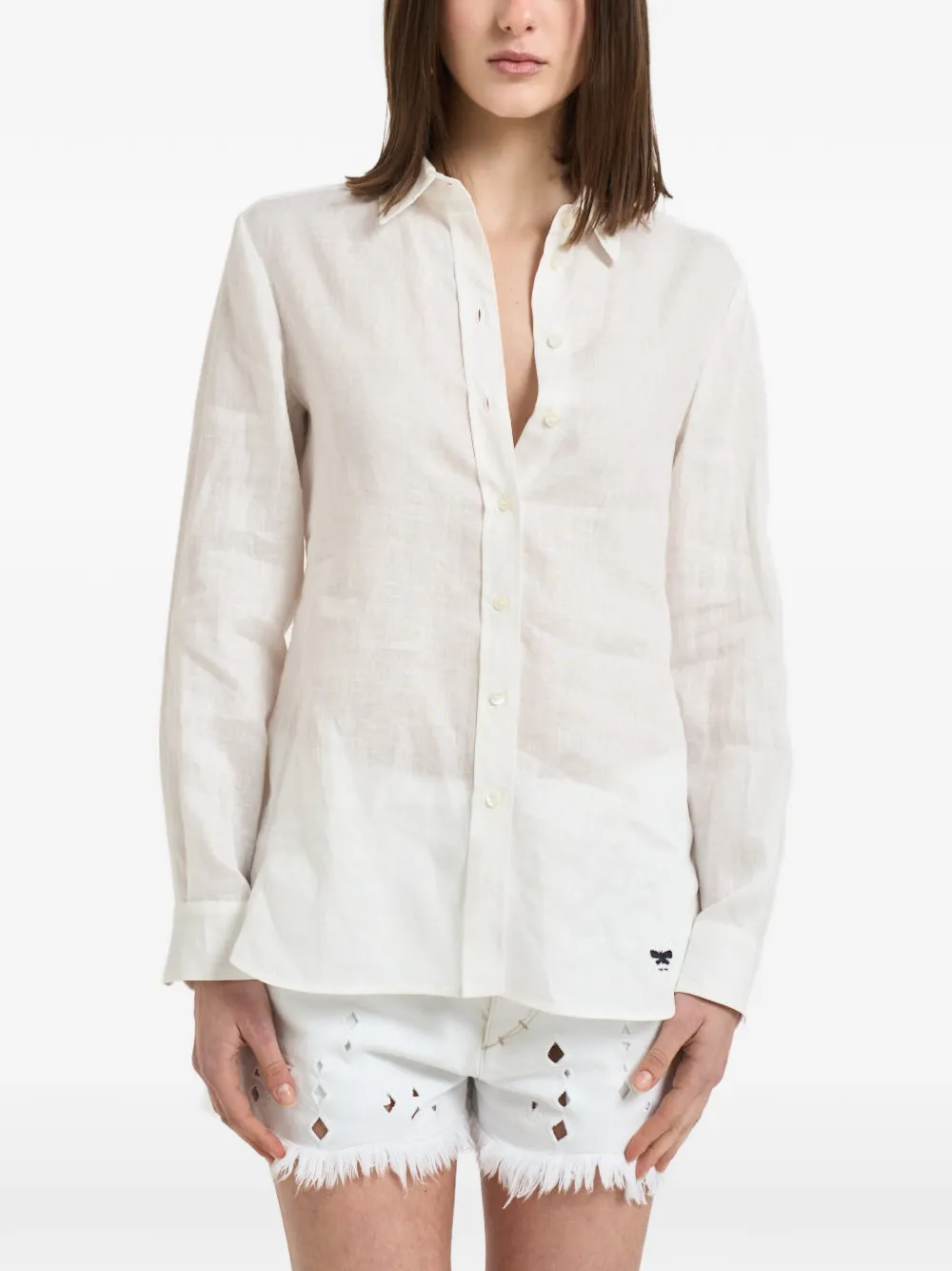 Weekend Max Mara embroidered-logo button-down shirt - Bianco